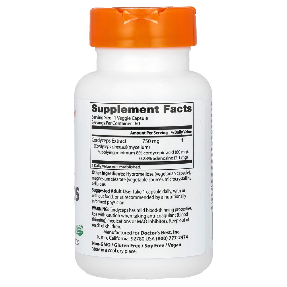 Doctor's Best Ultra Cordyceps näringsfakta