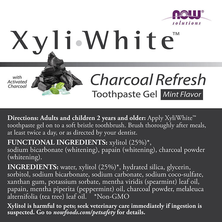 XyliWhite Charcoal Refresh Tandkräm baksida