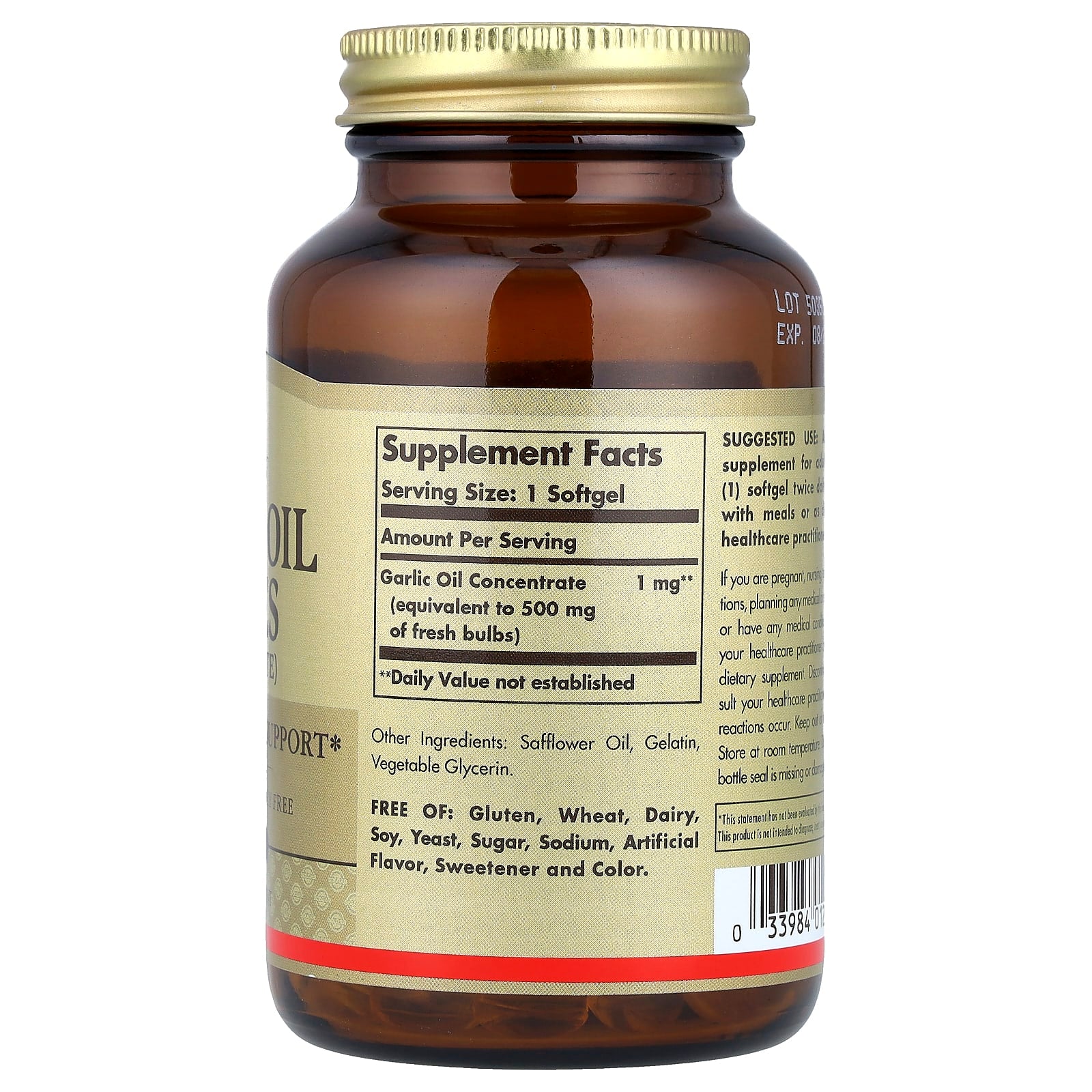 Solgar Garlic Oil Perles ingredienser