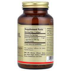 Solgar Garlic Oil Perles ingredienser