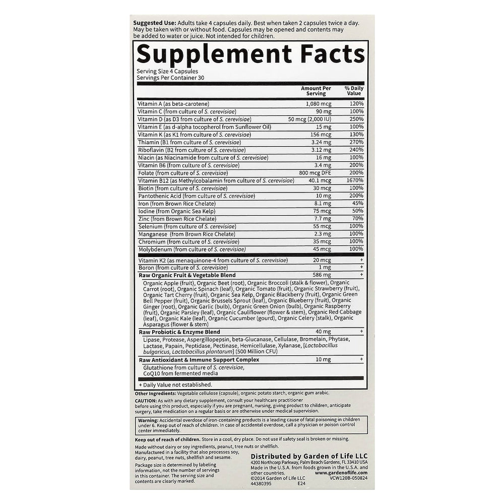 Vitamin Code Women ingredienslista etikett