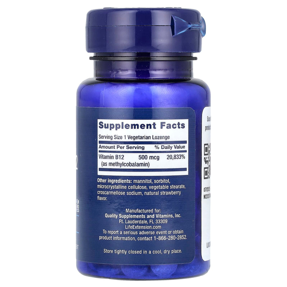 Life Extension Vitamin B12 näringsfakta och ingredienser