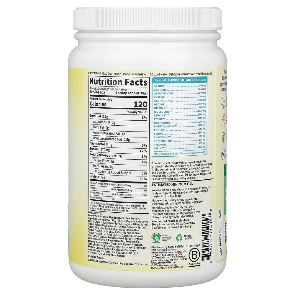 RAW Organic Protein förpackning detalj