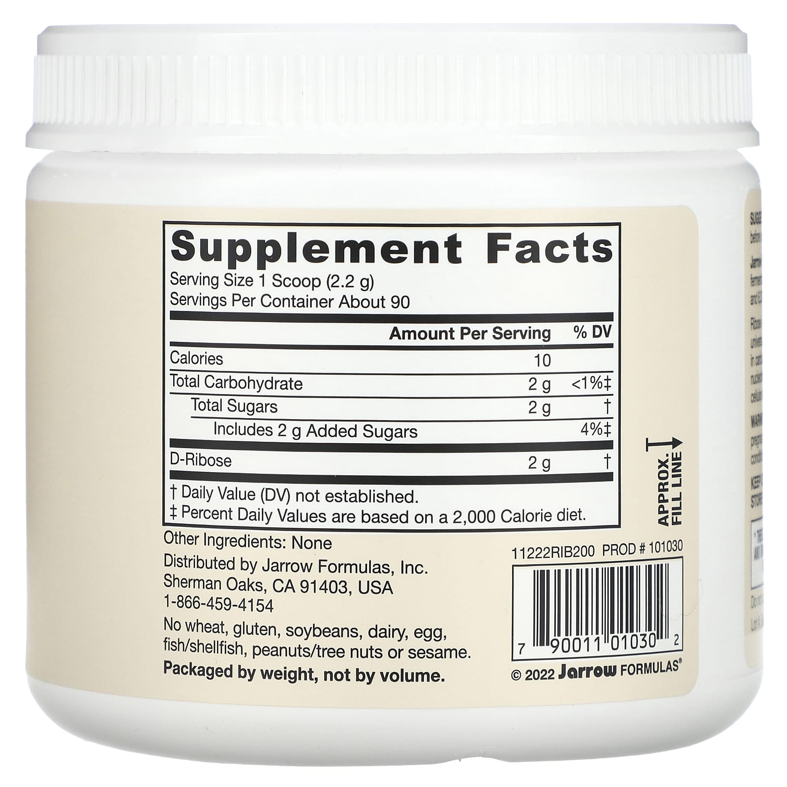 D-Ribose näringsfakta och ingredienser