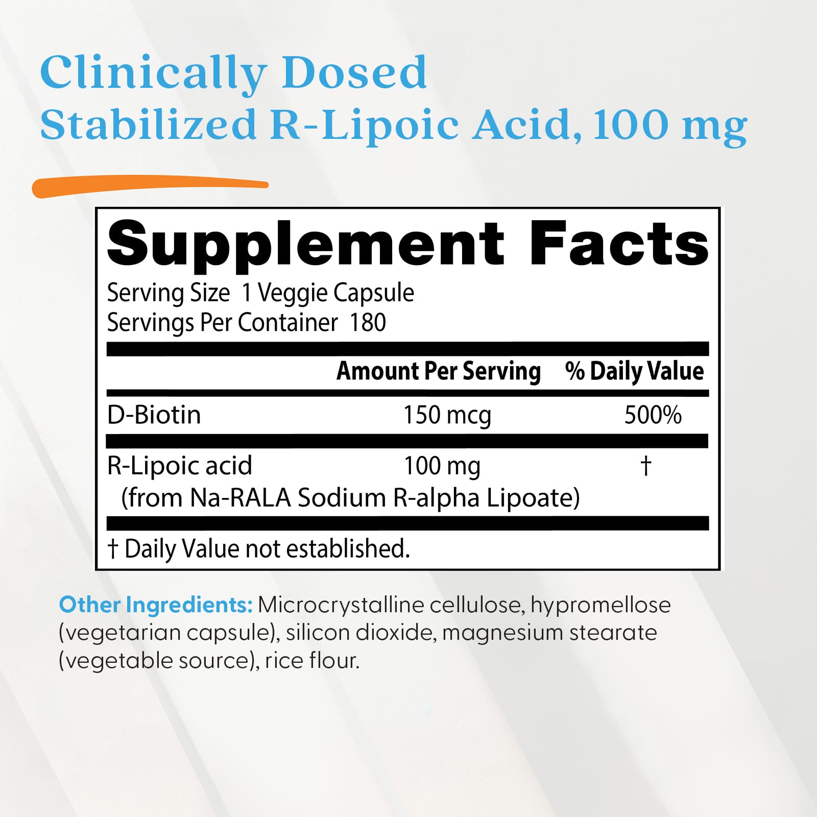 Doctor's Best - Stabiloitu R-Lipoiinihappo NA-Ralan kanssa, 100mg - 180 Vcaps