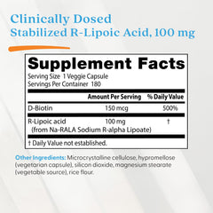 Doctor's Best - Stabiloitu R-Lipoiinihappo NA-Ralan kanssa, 100mg - 180 Vcaps