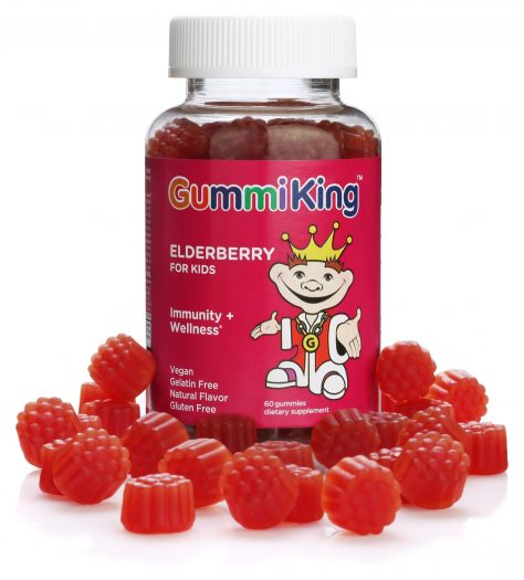 Gummiking Svart Fläder för Barn framsida