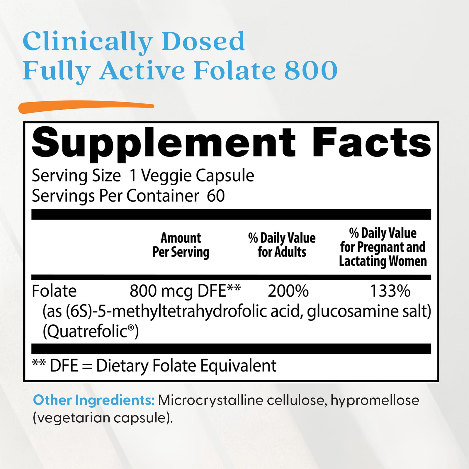 Doctor's Best - Fuldstændig Aktiv Folat 800 Med Quatrefolic - 60 Vcaps