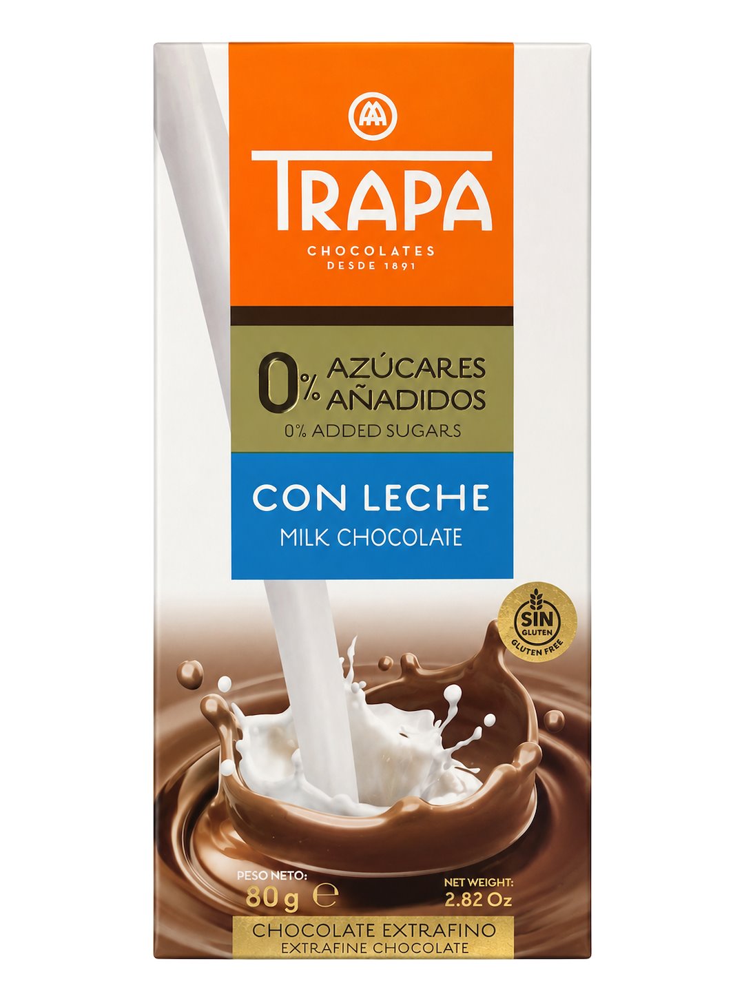 Trapa - Milk Chocolate Sugar-Free 80g