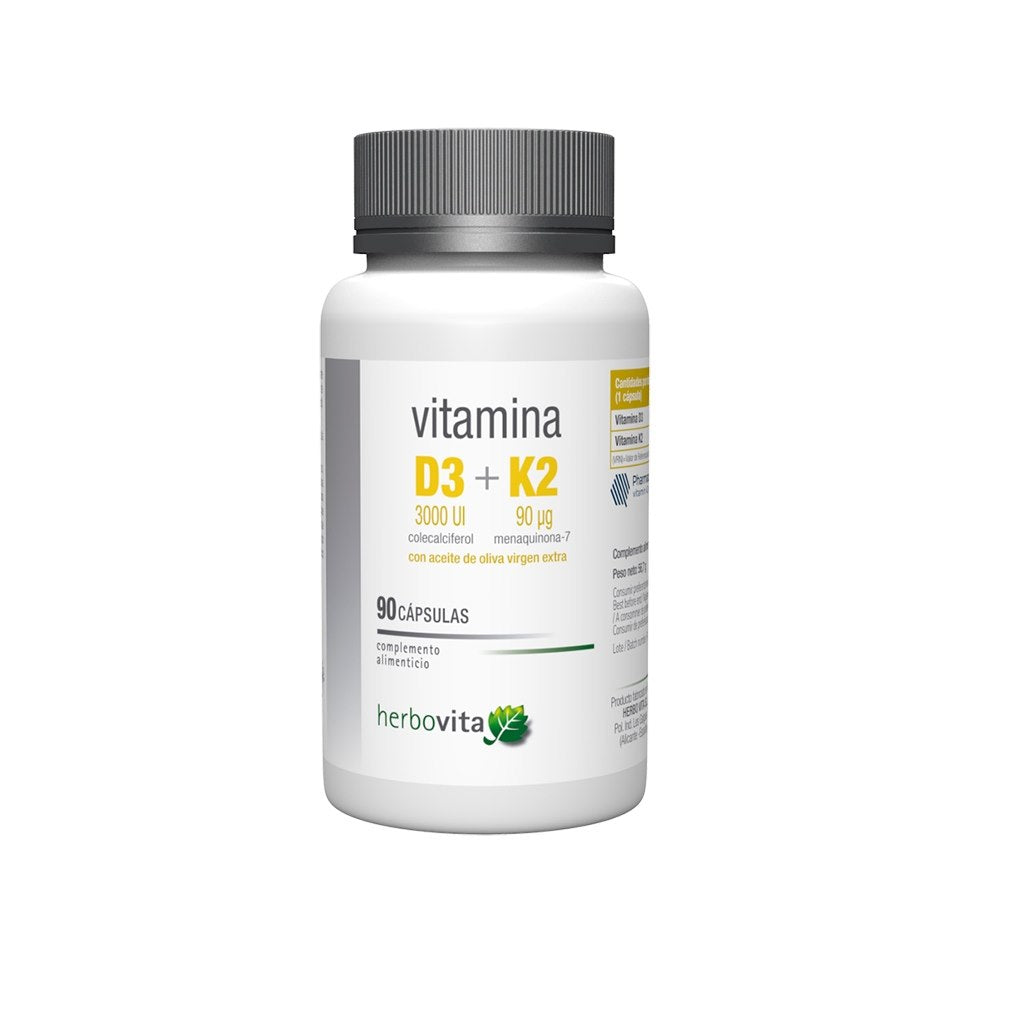 Vitamin D3 + K2 – 60 kapslar baksida näringsfakta