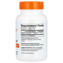Doctor's Best L-Tyrosine näringsfakta etikett