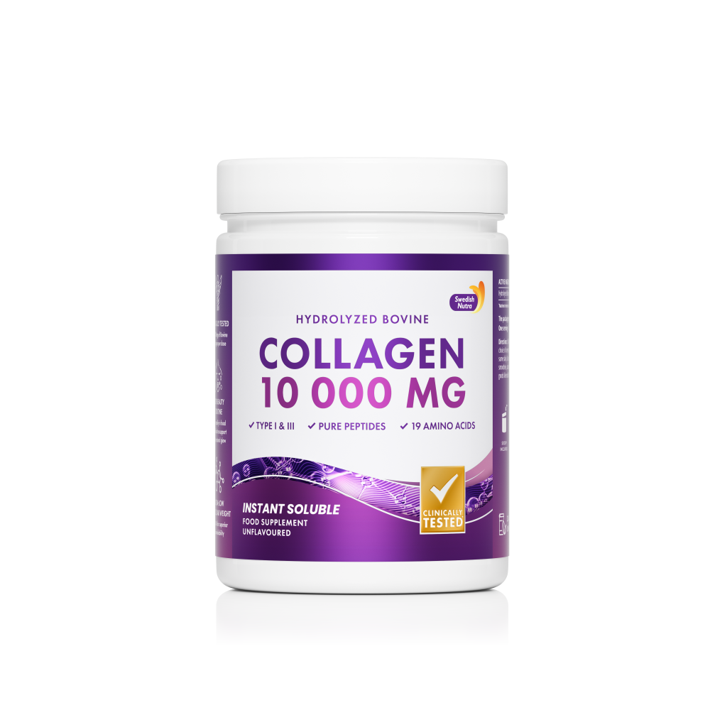 SWEDISH NATURA - Hydrolyzeret Bovint Kollagen Pulver 10000mg 300g