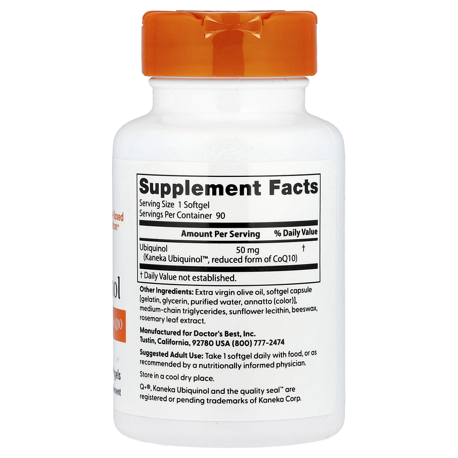 Doctor's Best Ubiquinol näringsfakta