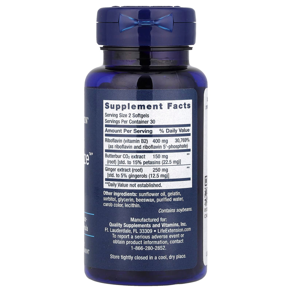 Life Extension Migra-Eeze ingredienser