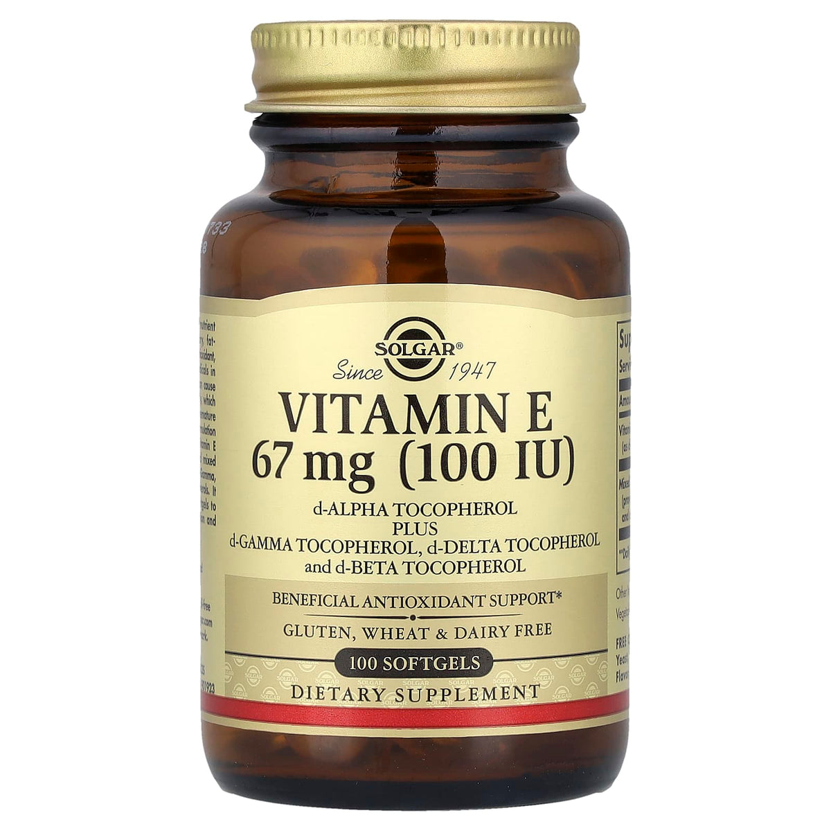 Solgar - Naturally Sourced Vitamin E - 100 Sgels
