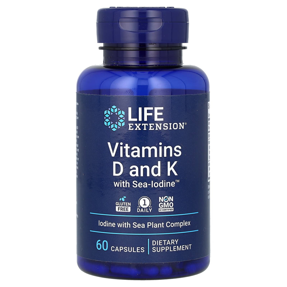Life Extension Vitamins D And K With Sea-Iodine ingredienser-etikett