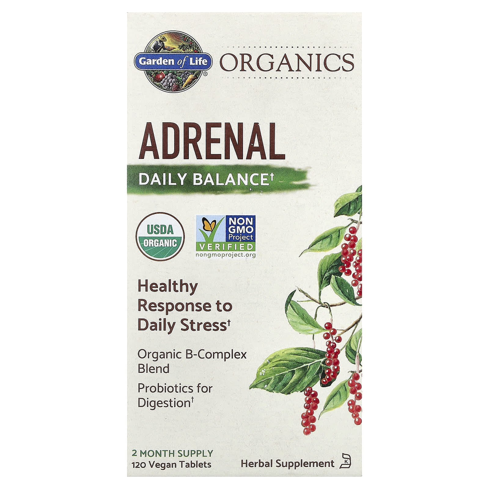 Garden Of Life Adrenal Daily Balance baksida näringsfakta