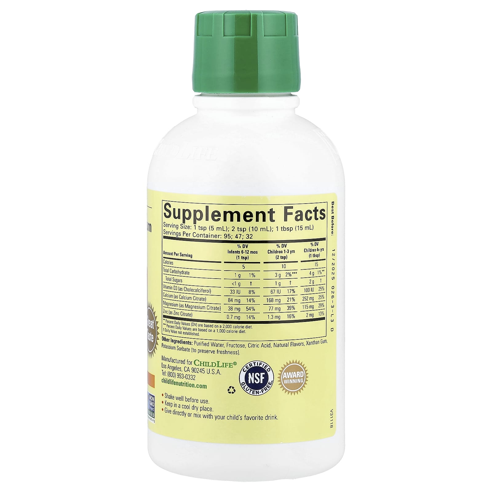 Child Life - Liquid Calcium With Magnesium - 473ml