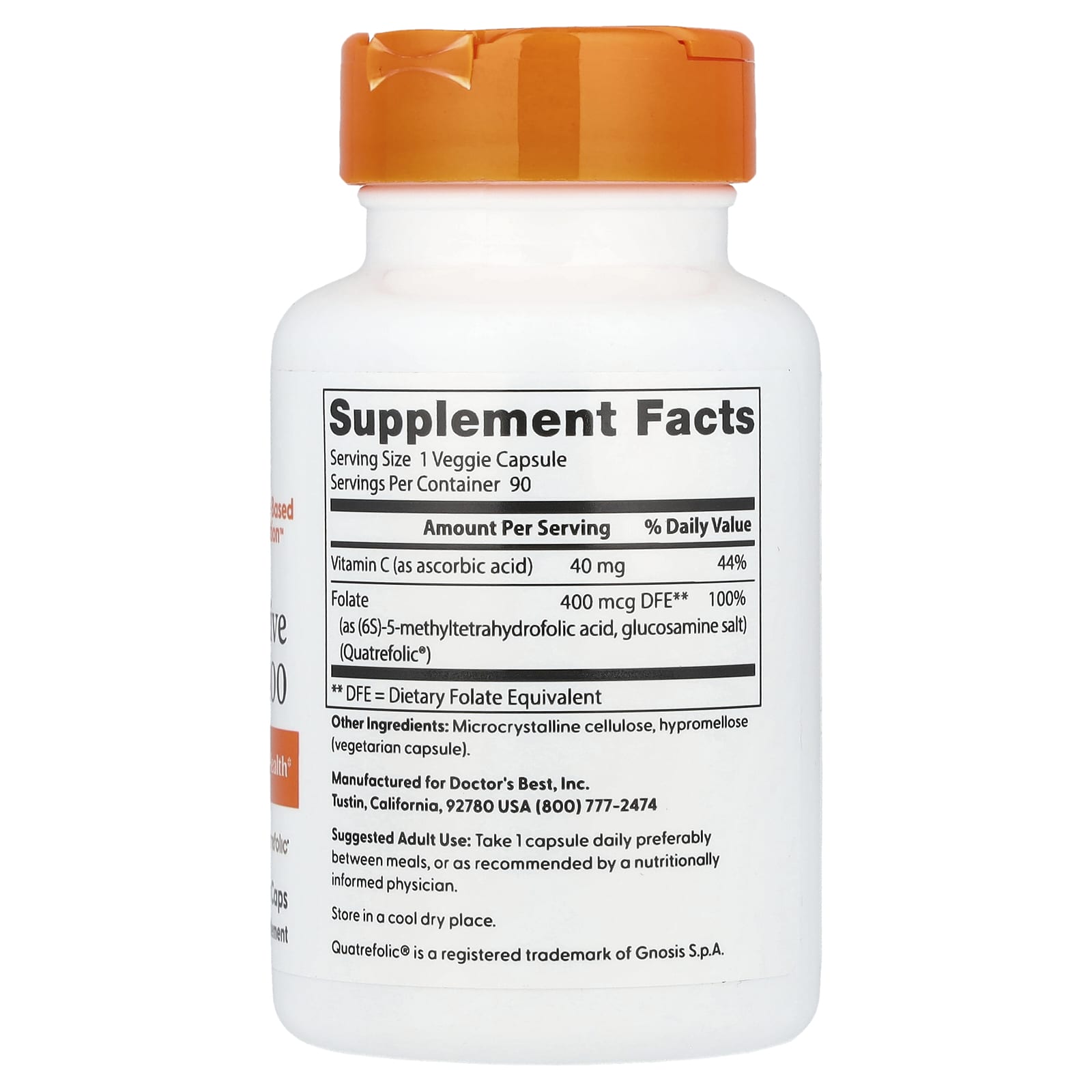 Doctor's Best Fully Active Folate 400 näringsfakta