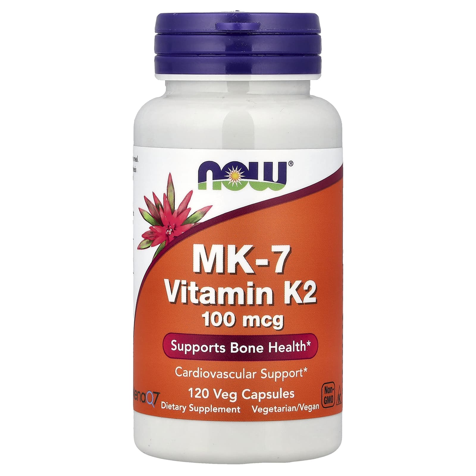 NOW Foods Vitamin K2 MK7 baksida