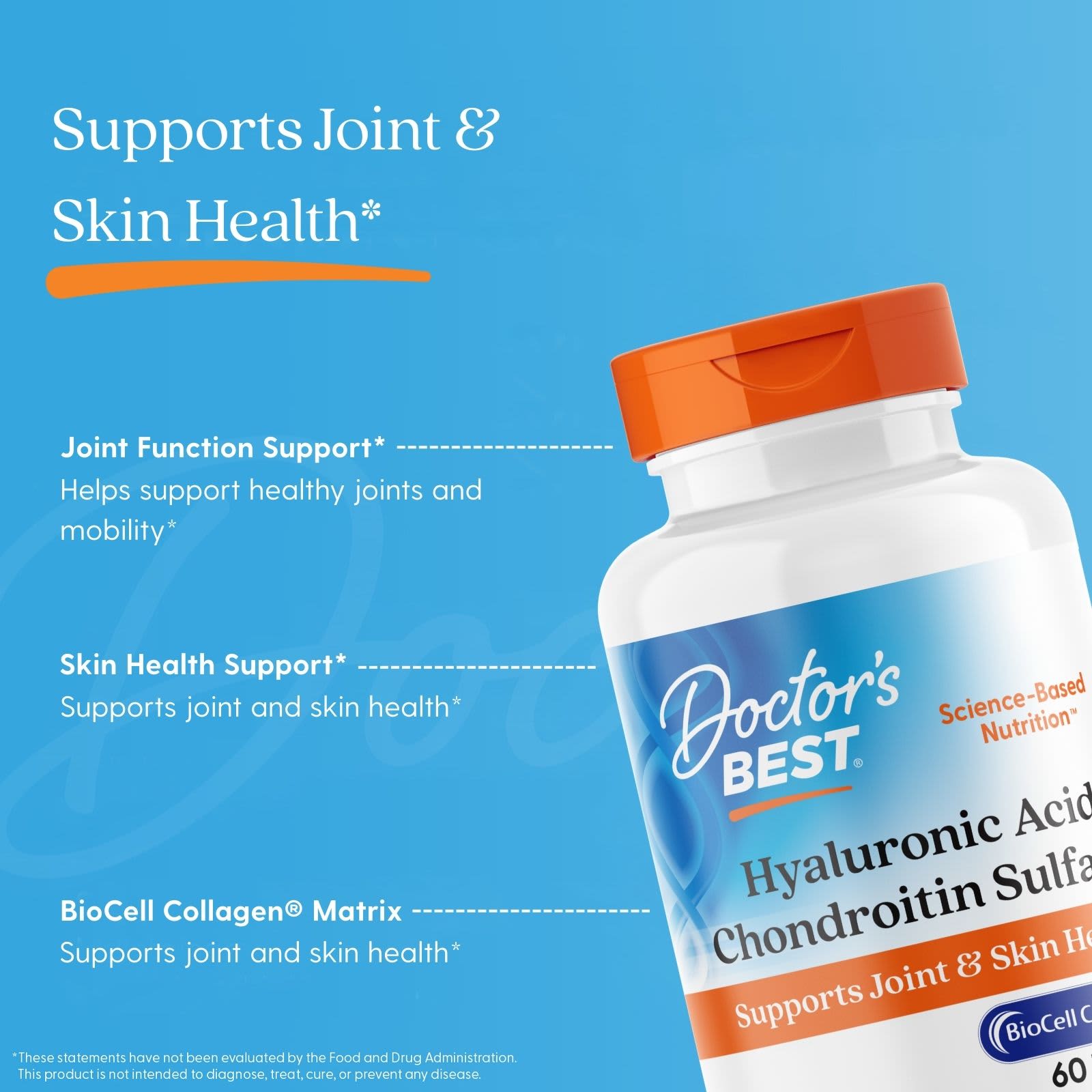 Doctor's Best - Hyaluronic Acid + Chondroitin Sulfate With Collagen