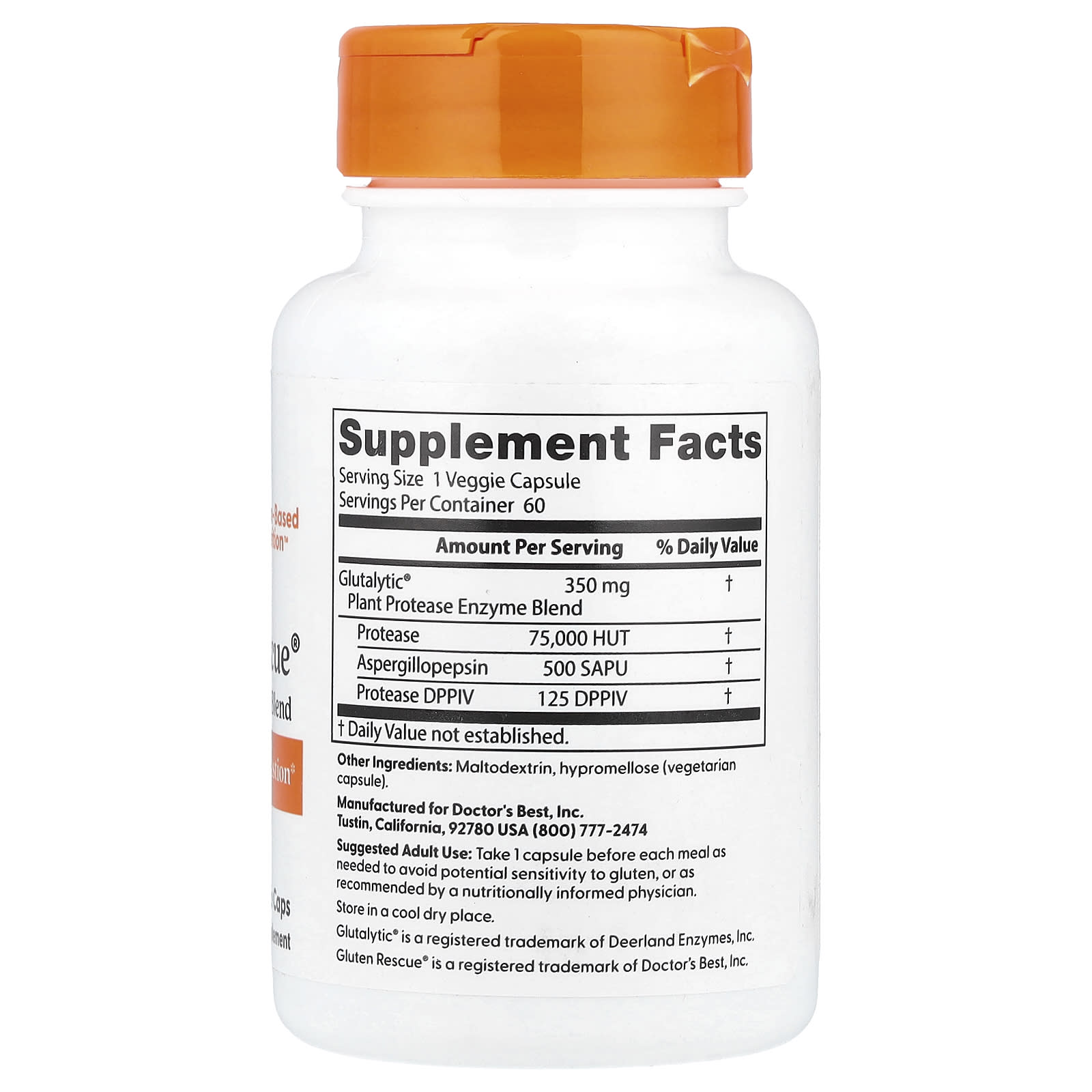 Doctor's Best - Gluteenipelastaja Entsyymiseos - 60 Vcaps