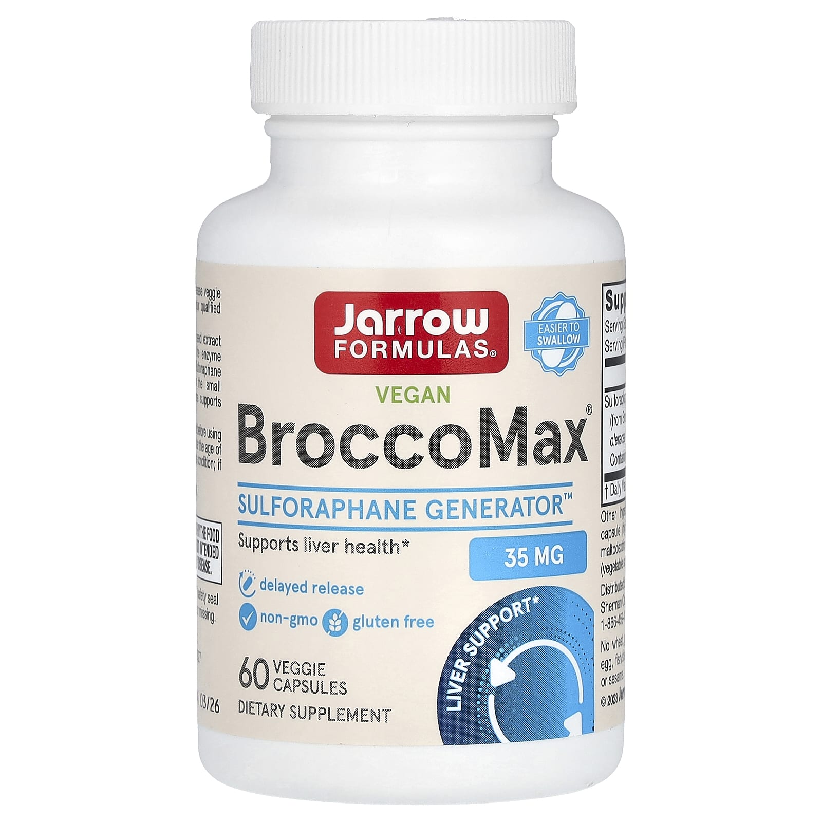 BroccoMax baksida med näringsfakta