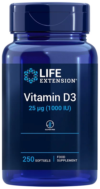 Vitamin D3 1000IU – 250 kapslar framsida