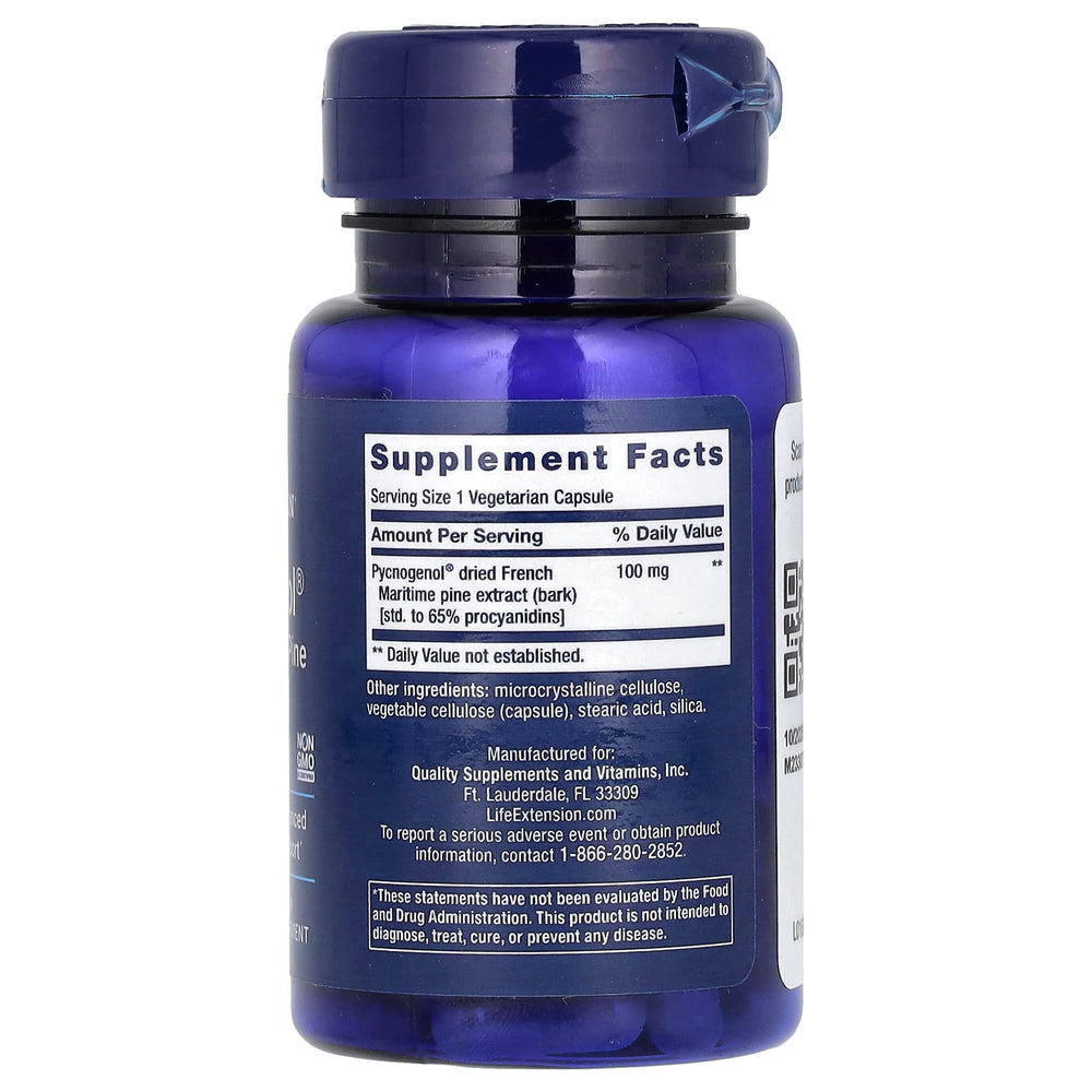 Pycnogenol 100mg baksida näringsfakta