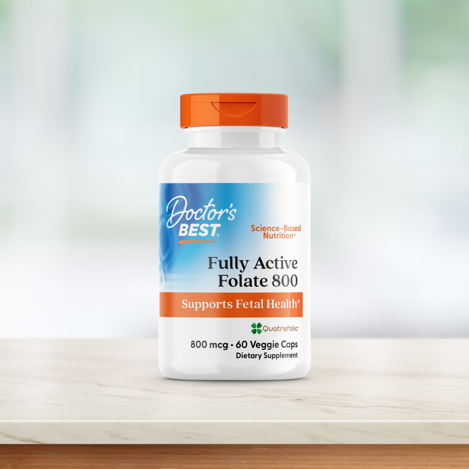 Doctor's Best - Fuldstændig Aktiv Folat 800 Med Quatrefolic - 60 Vcaps