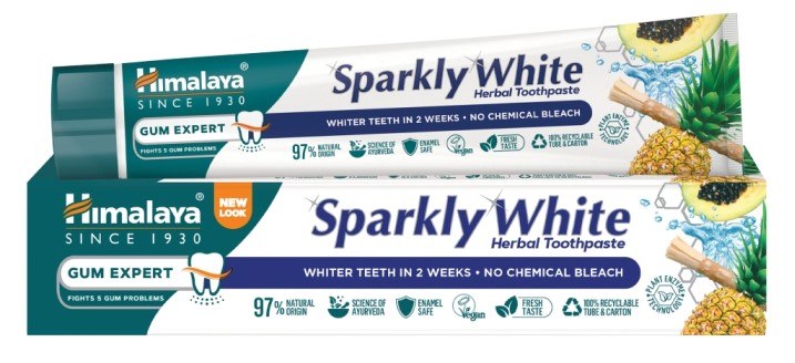Sparkly White Herbal Tandkräm baksida näringsfakta
