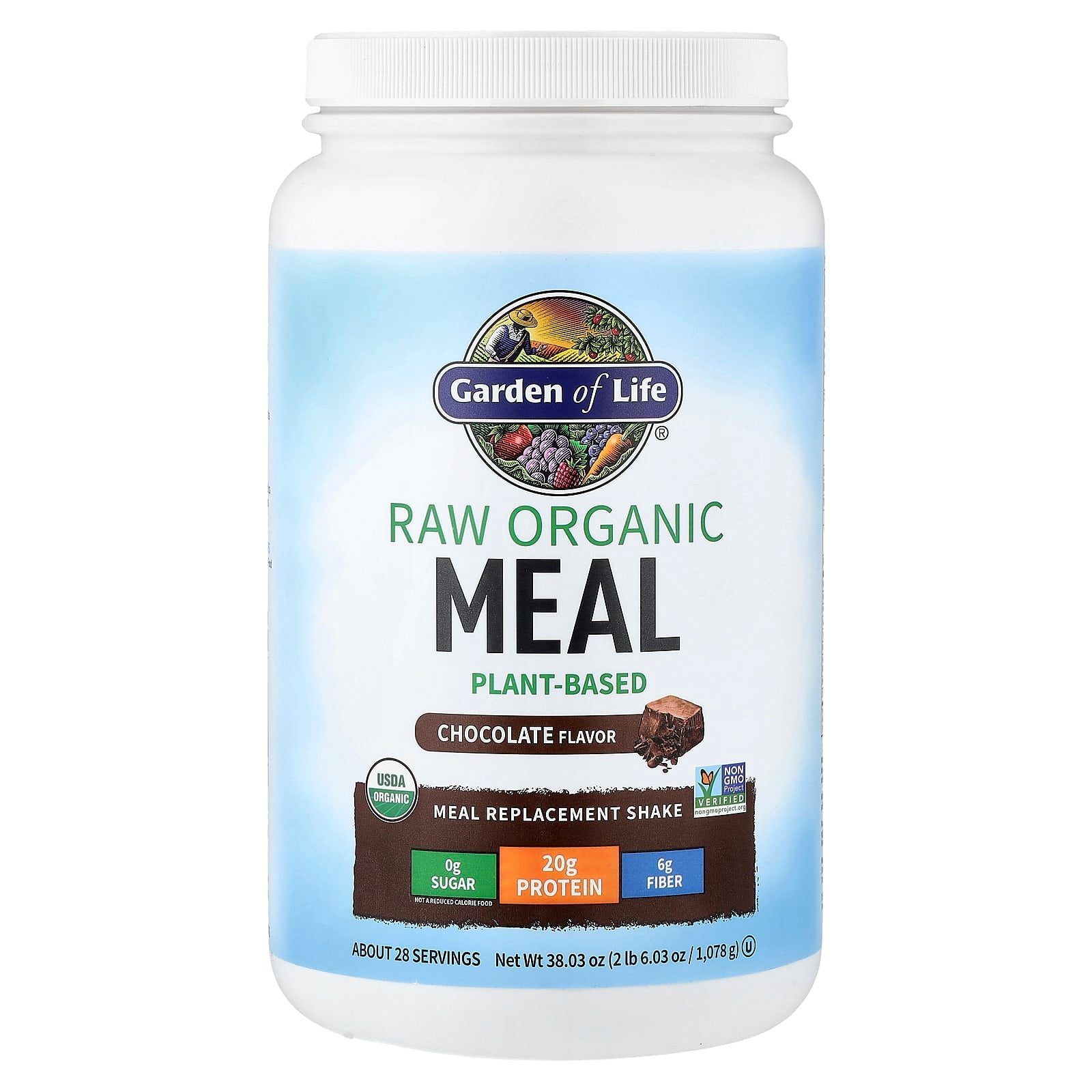 Garden of Life RAW Meal baksida näringsfakta