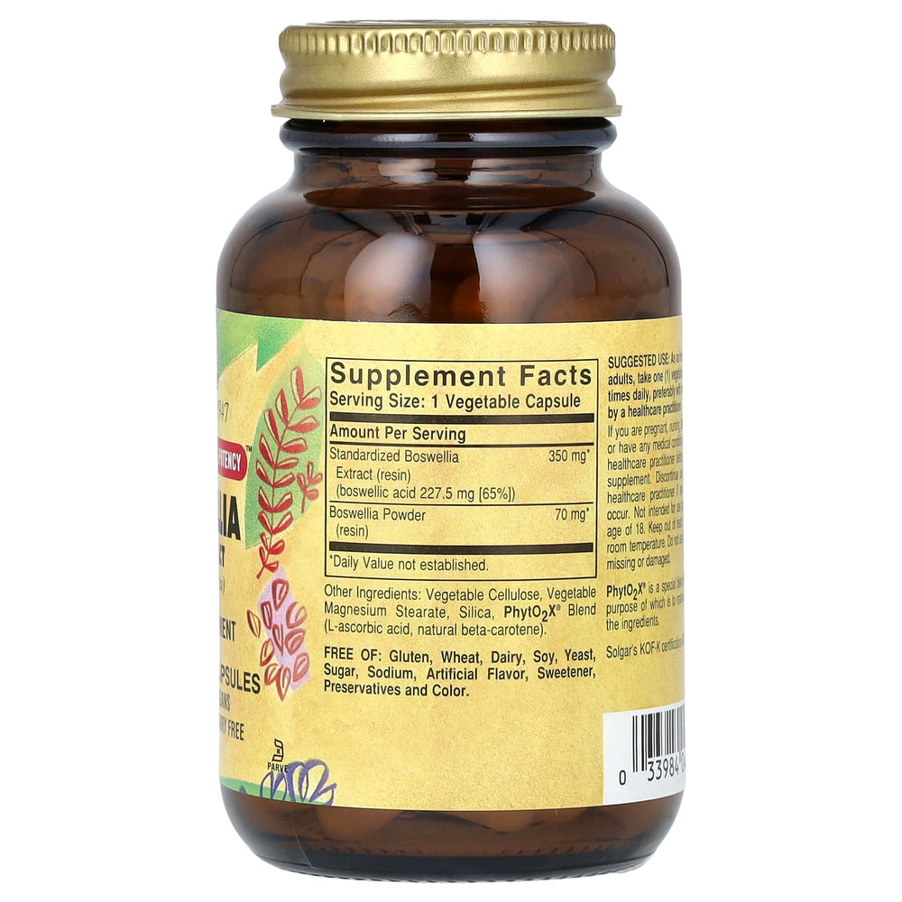 Boswellia Hartsolja Extrakt baksida näringsfakta