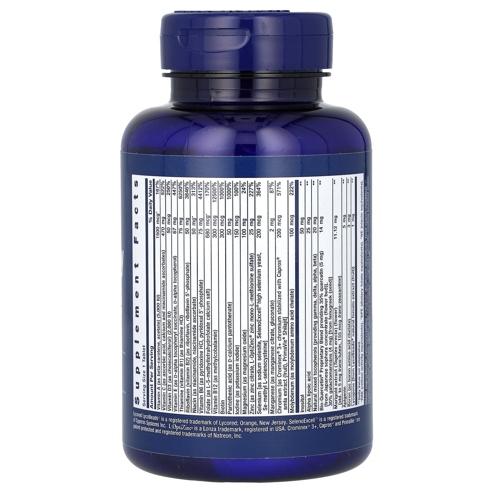 One-Per-Day Multivitamin ingredienslista