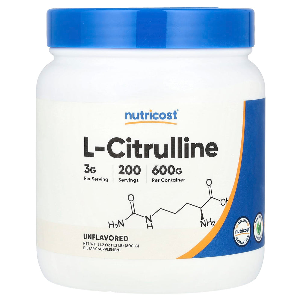 Nutricost L-Citrulline öppen förpackning pulver