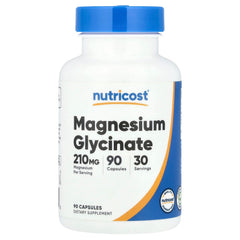 Nutricost Magnesium Glycinate baksida näringsfakta