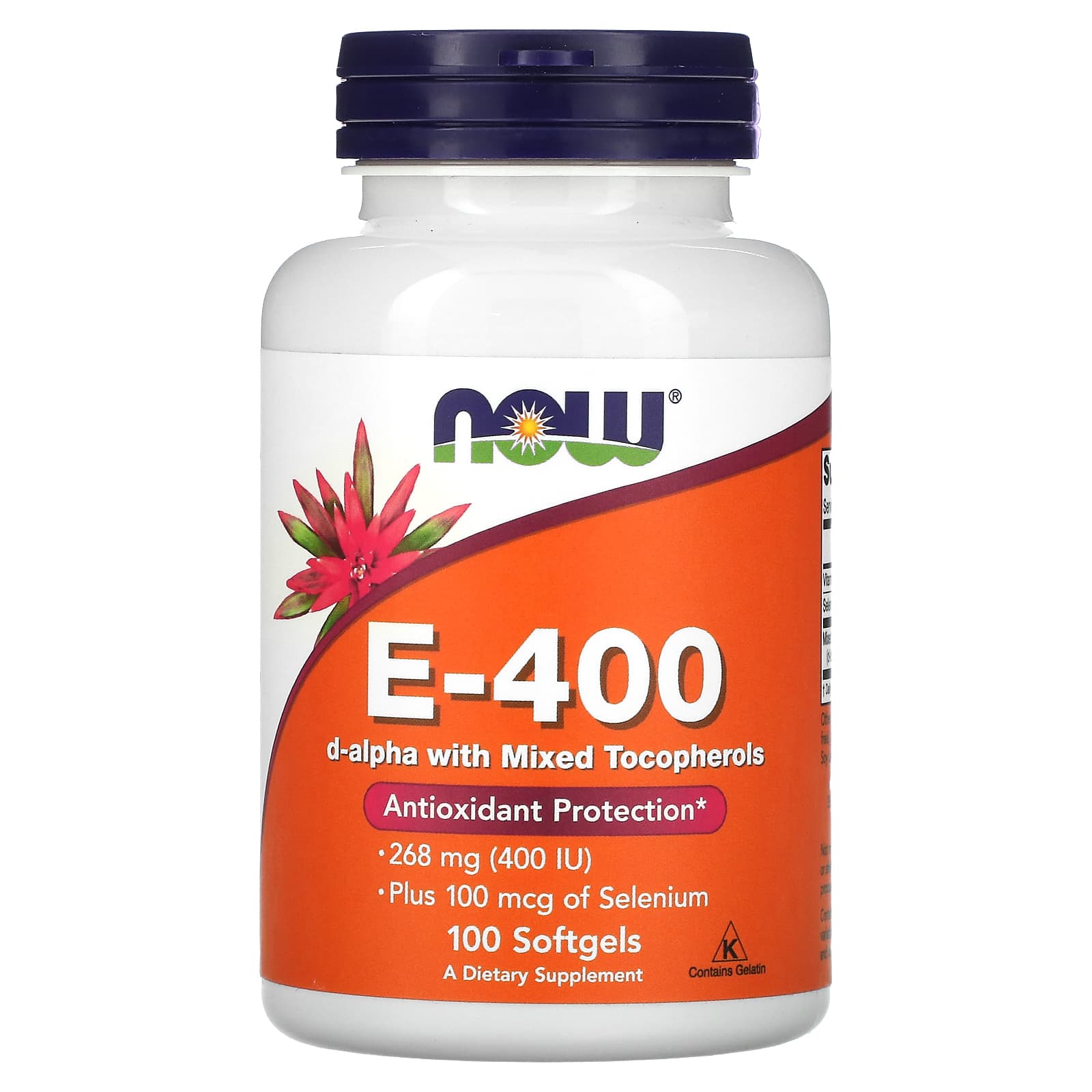 Vitamin E-400 – D-Alfa & Blandade Tokoferaler baksida