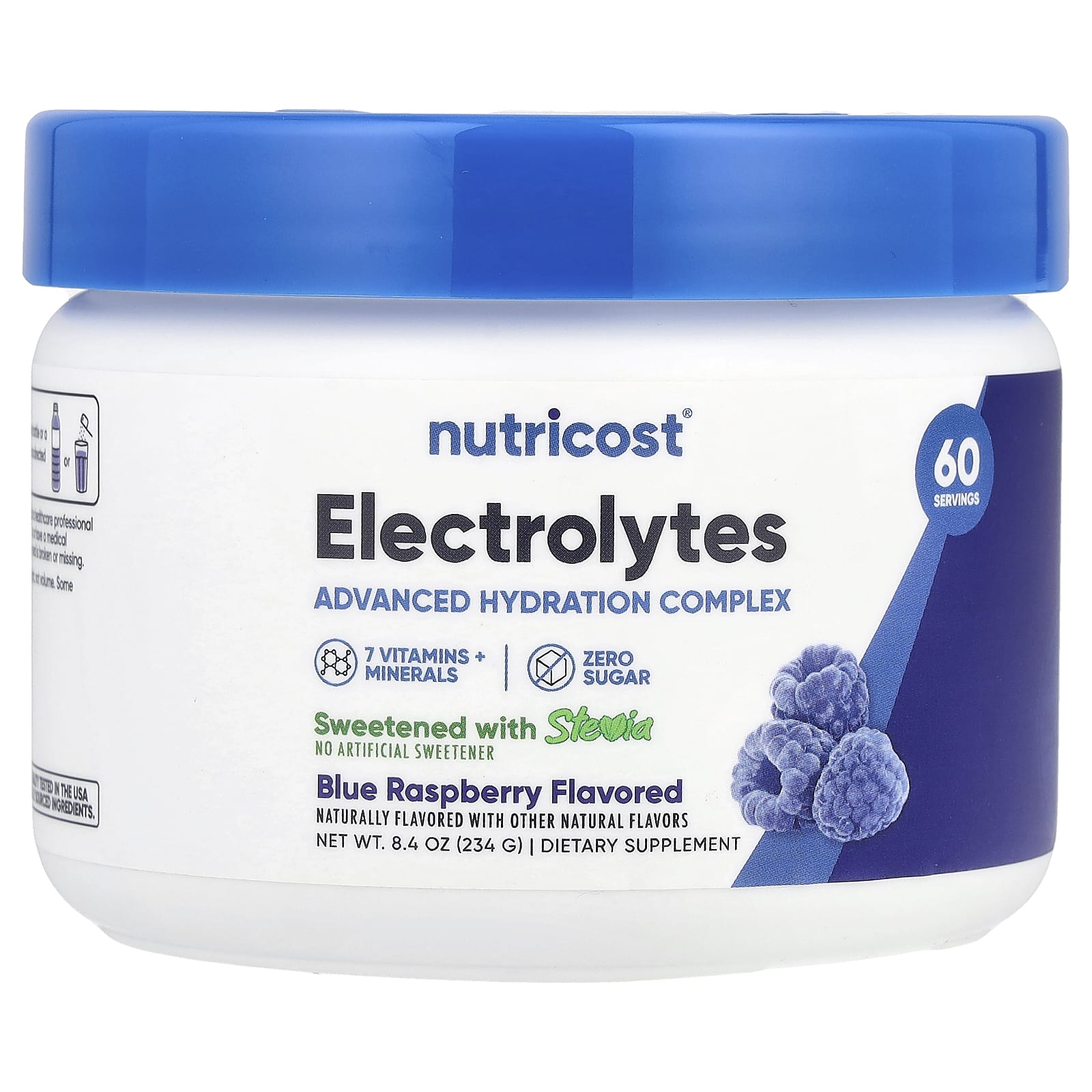 Nutricost Electrolytes Blue Raspberry baksida