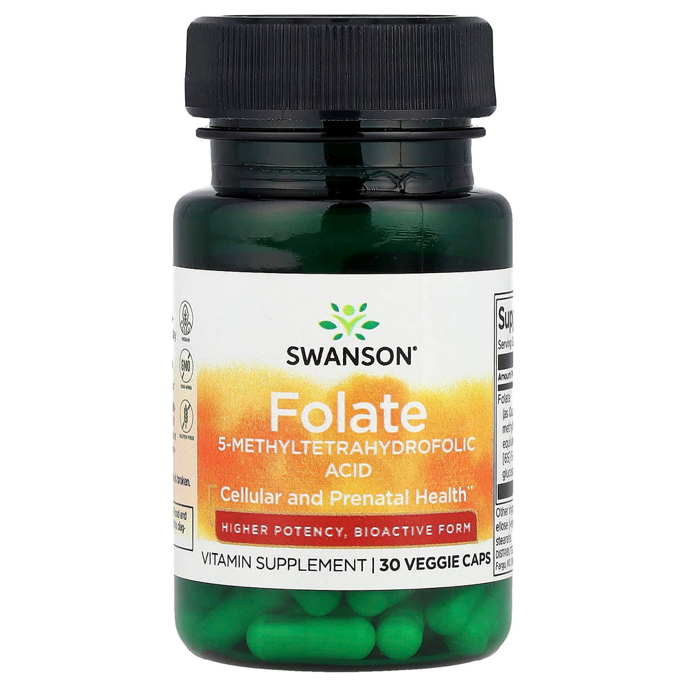 Swanson Folate 5-MTHF förpackning sida