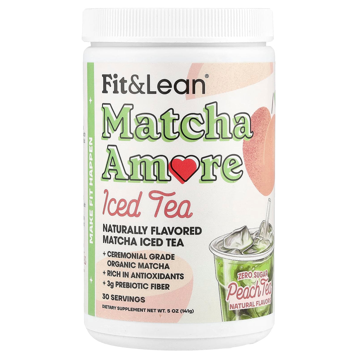 Fit & Lean Matcha Amore näringsfakta baksida