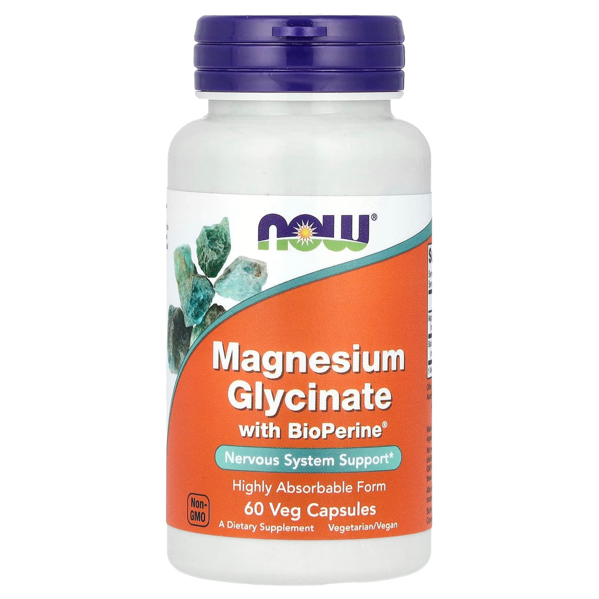 Now Foods Magnesium Glycinate With Bioperine baksida