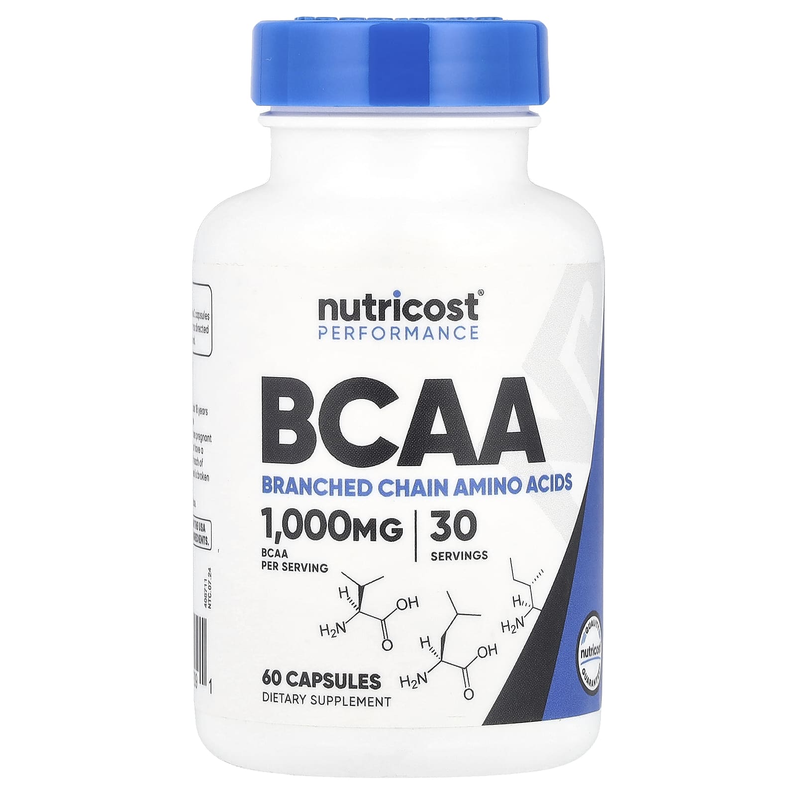 BCAA – 60 Kapslar baksida med näringsinformation