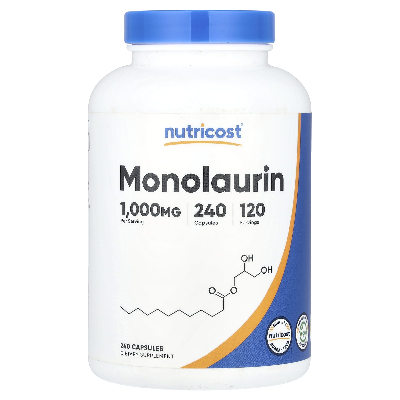 Nutricost Monolaurin baksida näringsfakta