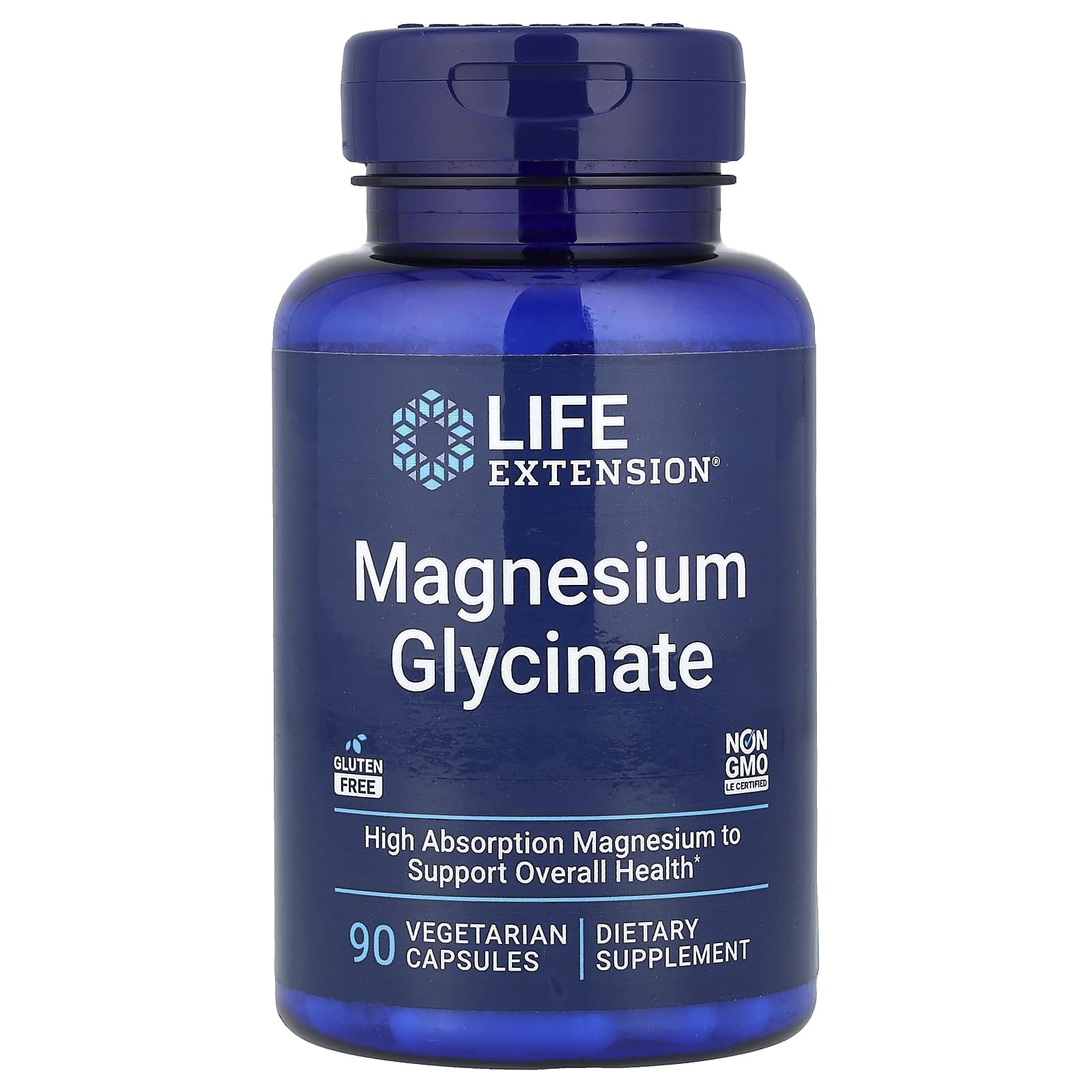 Life Extension Magnesium Glycinate baksida näringsfakta