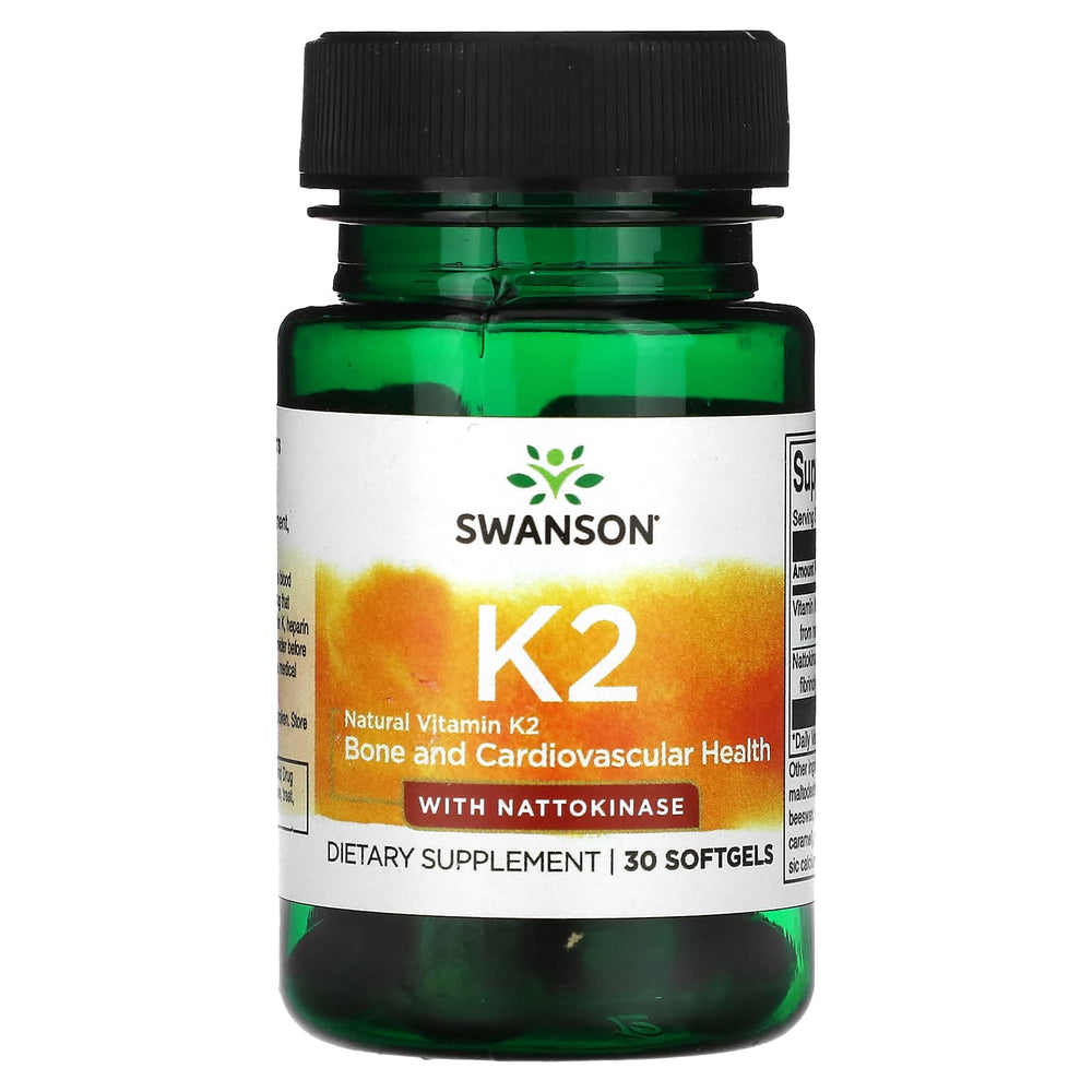 Swanson Vitamin K2 With Nattokinase framsida