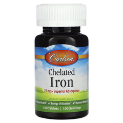 Chelated Iron 27 mg baksida näringsfakta