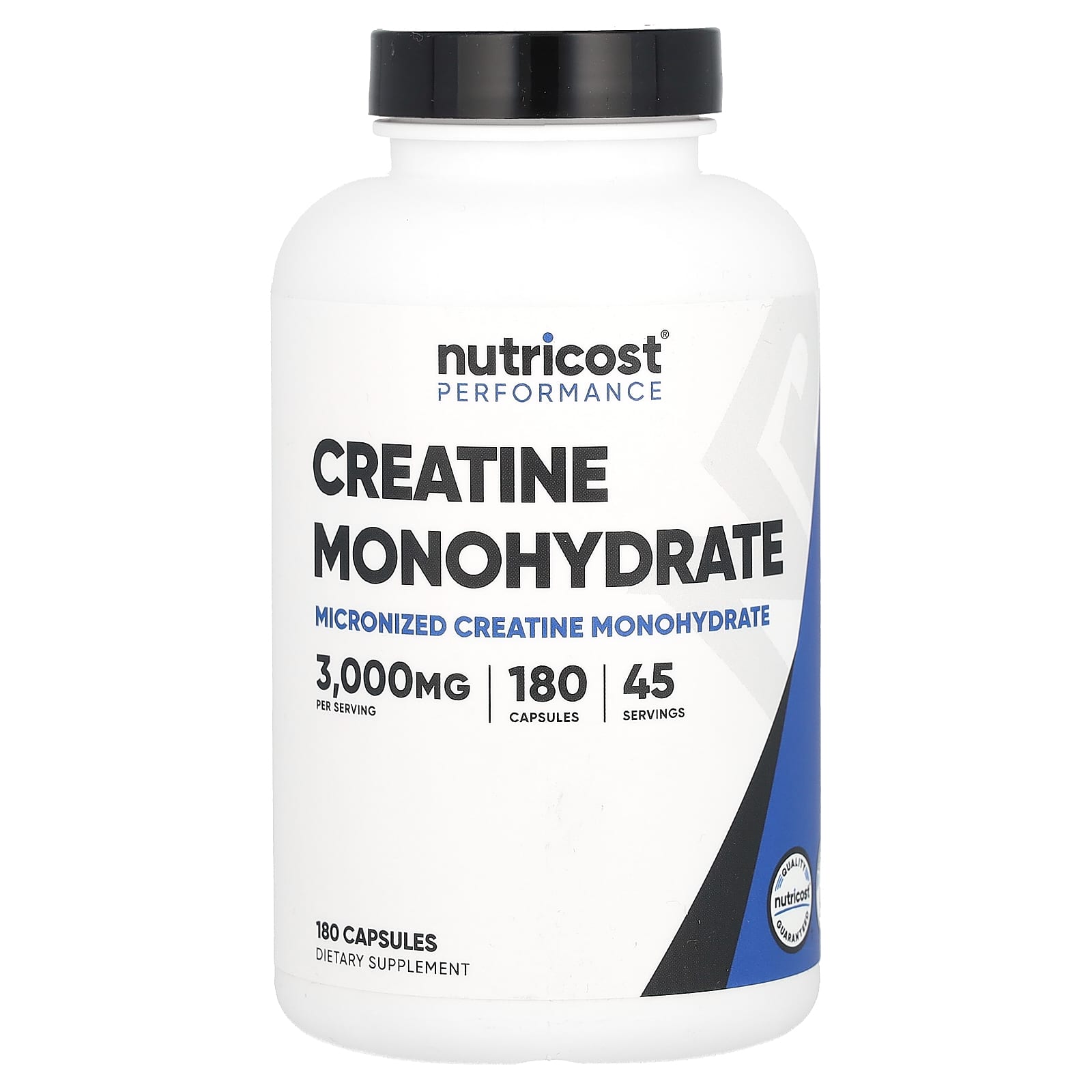 Nutricost Creatine Monohydrate baksida näringsfakta