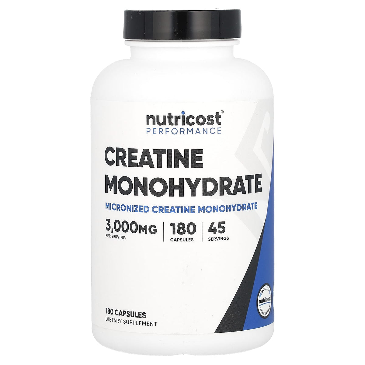 Nutricost Creatine Monohydrate baksida näringsfakta