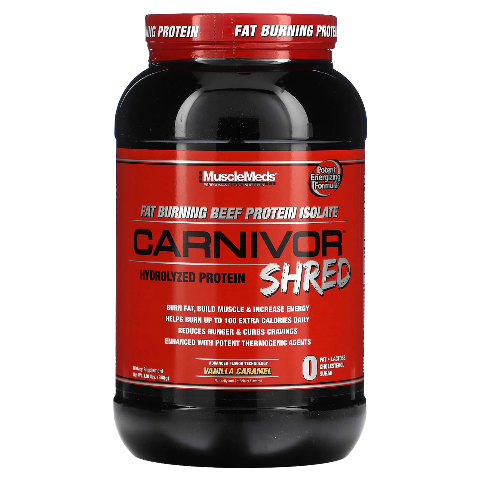 MuscleMeds - Carnivor™ Shred 100% Naudan Proteiini Isolaatti + Rasvanpoltto