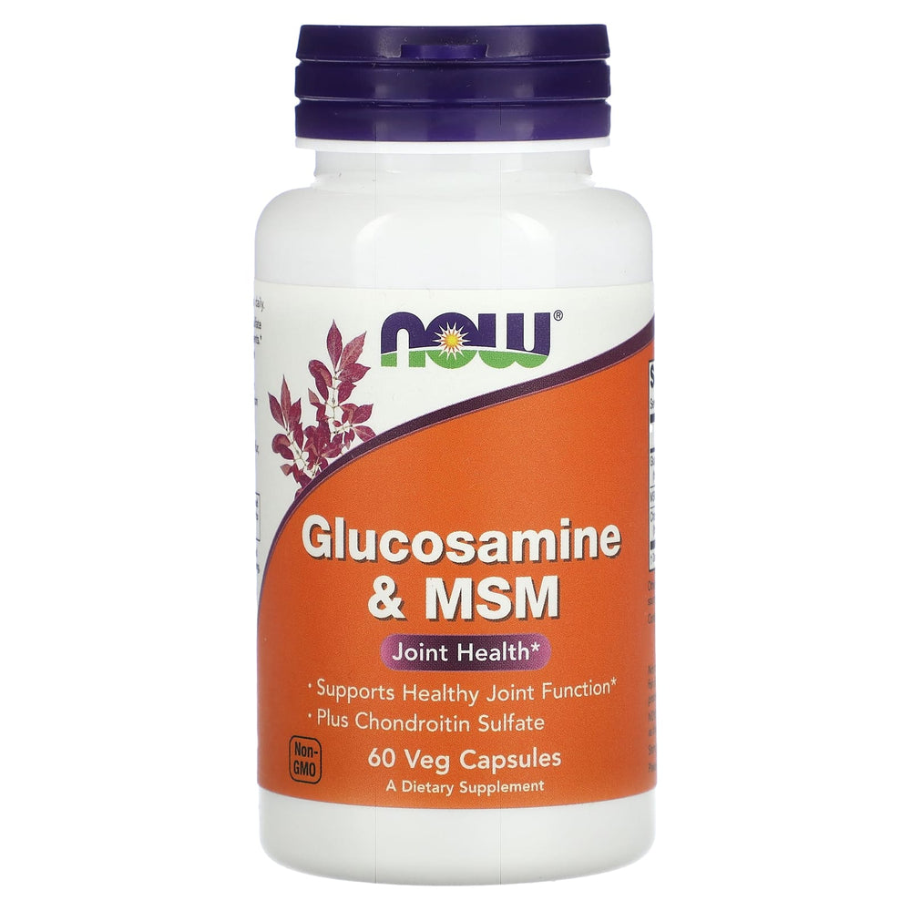 Now Foods Glucosamine & MSM produktdetalj etikett
